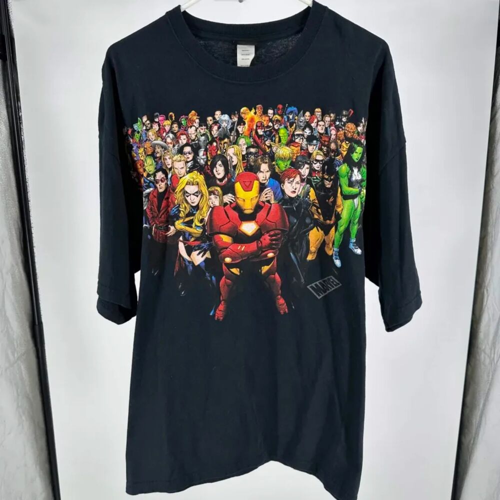 Vintage 2000s Marvel Mad Engine Heroes T-Shirt Size XXL